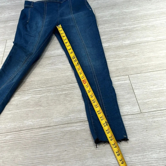 Free People Seamed Pull On Skinny Jeans Light Denim Size W 29 - Picture 7 of 10